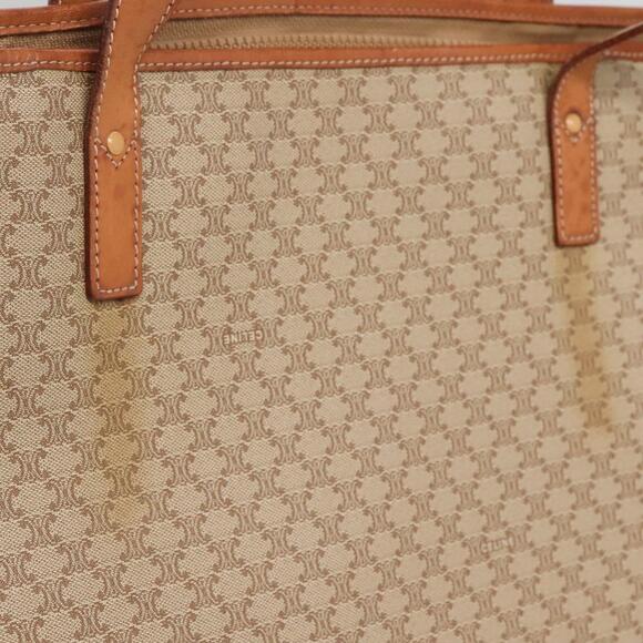 CELINE Macadam Canvas Tote Bag Pvc Beige Gold - Picture 6 of 13